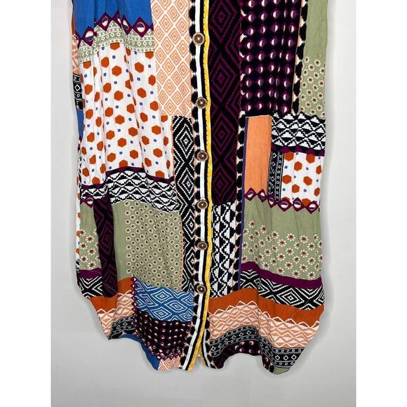 Anthropologie Everyway Shirt Multicolored Midi Dress Mixed Print Women's Size 4 - Picture 6 of 13
